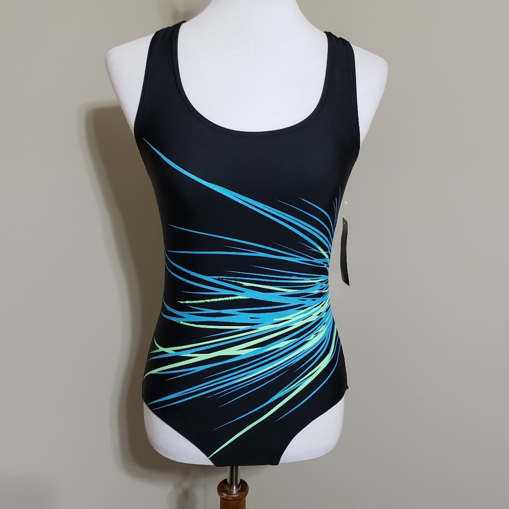 Blue brush strokes swimsuit